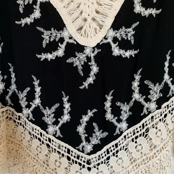 Solitaire | Size L Crochet Top Bohemian Western Festival Short Sleeve Festival - Picture 3 of 12